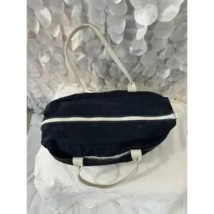 Vintage 80’s Canvas Boat Tote Duffel Bag Blue Heavy Made In USA Clean