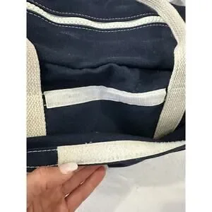 Vintage 80’s Canvas Boat Tote Duffel Bag Blue Heavy Made In USA Clean