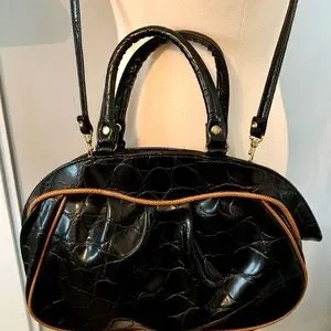 Vintage 80s Chateau Mixed Pattern Purse Crossbody Animal Print Faux Leather