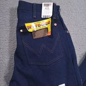 Vintage 80s DEADSTOCK Wrangler ProRodeo Cowboy Cut Jeans 28x36 Competition Blue