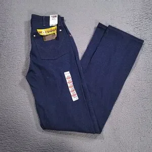 Vintage 80s DEADSTOCK Wrangler ProRodeo Cowboy Cut Jeans 28x36 Competition Blue