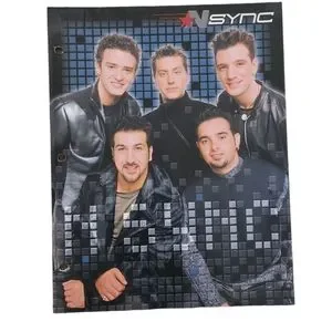 Vintage 90's INSYNC Three Ring Binder W/ 3 Folders