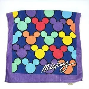Vintage 90s Disney Mickey Silhouette All Over Print Beach Towel By Franco RARE