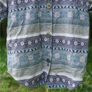 Vintage 90s Little Angels Boy’s Blue Grey Button Up Shirt