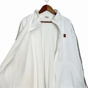 Vintage 90s Nike Court Challenge Full Zip Jacket White Stripe Size XXL