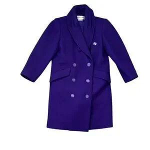 Vintage 90s Young Gallery Royal Purple Girls Long Dress Peacoat 7