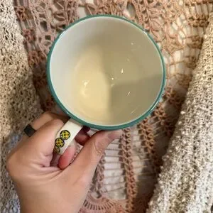 Vintage Anthropologie Colorful Patterned Ceramic Mug