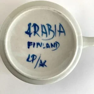 Vintage Arabia Of Finland Anemone Blue Ulla Procope Tea Coffee Cup