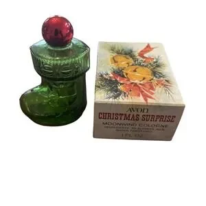 Vintage AVON Christmas Surprise Stocking Topaze Cologne 1 Fl‎ Oz EMPTY With Box