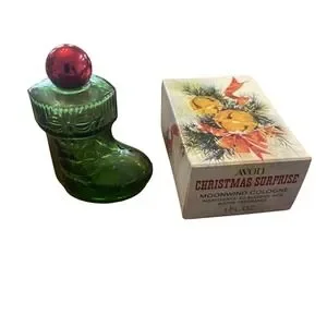 Vintage AVON Christmas Surprise Stocking Topaze Cologne 1 Fl‎ Oz EMPTY With Box