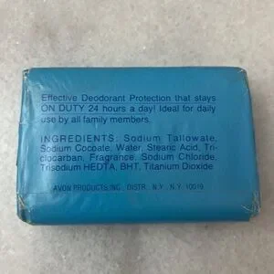 Vintage Avon On Duty 24 Deodorant Bar Hand Soap Net Wt 3 Oz