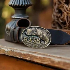 Vintage B.A.S.S. Member Green Enameled Brass Belt Buckle 1986 Ltd Edition EUC
