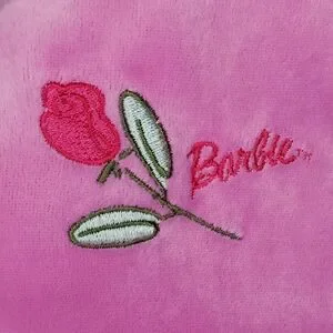 Vintage Barbie 2000 Dress Long-sleeve Velour Pink Girls 45 (XS)