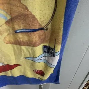 Vintage Beach Towel Surfing Teddy Bear Hiltex Lee MaCleod 28 X 56