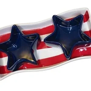 Vintage Boston Warehouse Flying Flags Serving Set