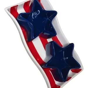 Vintage Boston Warehouse Flying Flags Serving Set