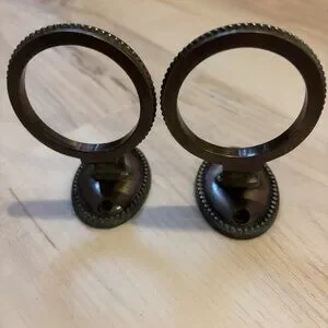 Vintage Brass Curtain Tiebacks Set Of 2 With Ornate Detailing