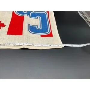 Vintage Canada Linen Towel‎ Red Maple Leaf Stripes 26"x16" Poland Textilimport