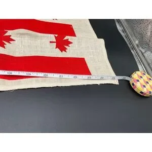 Vintage Canada Linen Towel‎ Red Maple Leaf Stripes 26"x16" Poland Textilimport