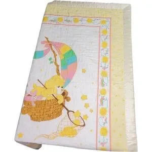 Vintage Care Bears Baby Quilt Yellow Sunshine Bear Design 33 X 42