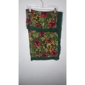 Vintage Carroll Reed Scarf Womens Rose Print Floral Shawl Wrap Retro Accessory