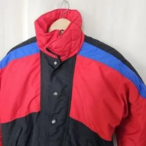 Vintage CB Sports Red And Black Winter Snow Ski Snowboarding Coat Size Medium
