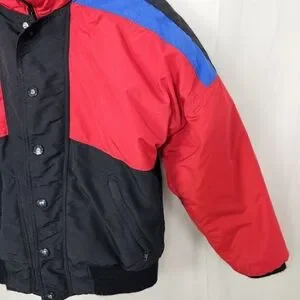 Vintage CB Sports Red And Black Winter Snow Ski Snowboarding Coat Size Medium