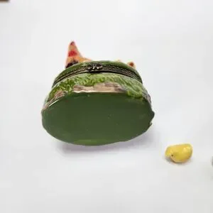 Vintage Ceramic Trinket Box With Hen And Her Chicks