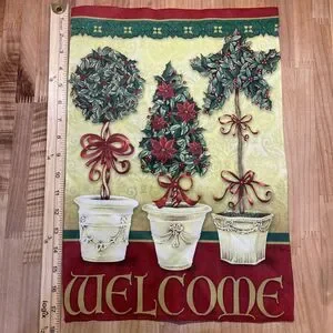 Vintage Christmas Garden Flag 12x18 Welcome Classic