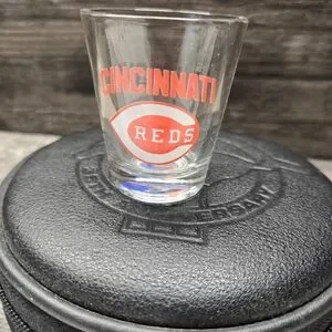 Vintage Cincinnati Reds Traditional Style/Size Clear Logo Shot Glass