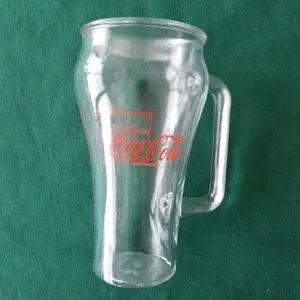 Vintage Coca-Cola Glass Mug Handle Red Lettering
