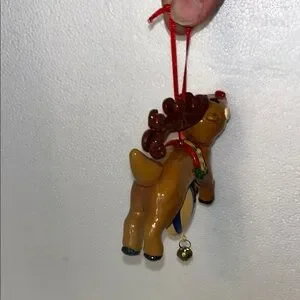 Vintage Colorful Circus Themed Reindeer Christmas Ornament