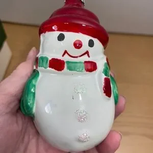 Vintage Commodore Christmas Classics Ornaments Chubby Snowmen Set Of 4 Romania