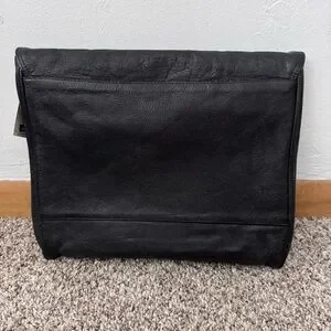 Vintage Deadstock Petite Fleur By Bodenshatz Black Leather Attache Bag
