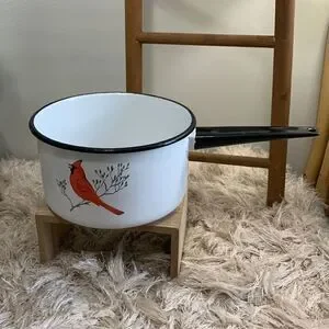Vintage Delano Studios Dela-Ware Hand Colored Bird Pot