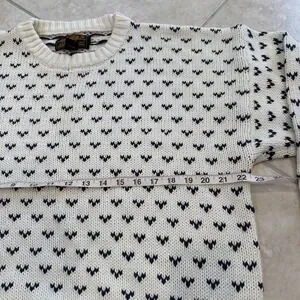 Vintage Eddie Bauer Sweater Mens Large Tall Knit Pullover Ivory Preppy Career