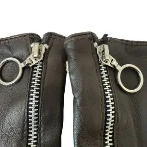 Vintage Etienne Aigner Leather Gloves Brown Medium Womens Lambswool Lined