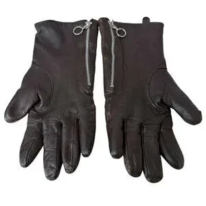 Vintage Etienne Aigner Leather Gloves Brown Medium Womens Lambswool Lined