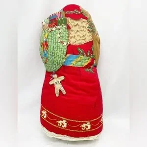 Vintage Father Christmas Santa Clause Handmade Stuffed Plush Pillow Decor Med
