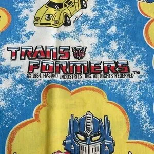 Vintage Flat Sheet Transformers Twin Size 1984