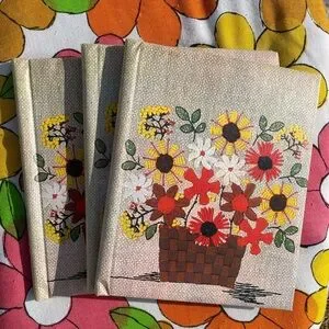 Vintage floral print photo albums