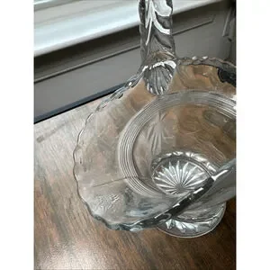 Vintage Fostoria Clear Crystal Glass Basket Large