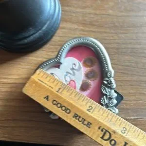 Vintage Framed Valentines Box Of Chocolates In A Heart-Shaped Pewter Frame