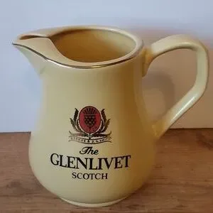 Vintage Glenlivet Scotch Whiskey Pitcher Gold Ceramic Pitcher LIMITED EDITION