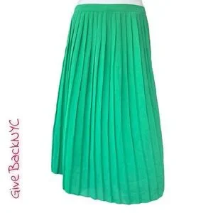 Vintage Green Pleated Skirt Size M