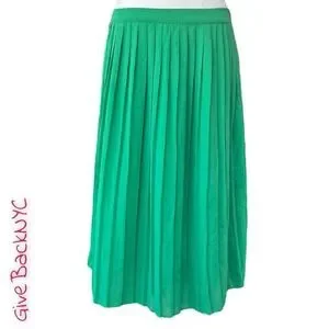 Vintage Green Pleated Skirt Size M