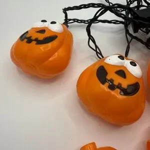 Vintage Halloween Pumpkin String Lights Jack O Lanterns 8 Count Novelty