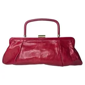 Vintage Hobo International Ruby Red Leather Convertible Long Clutch