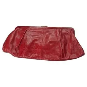 Vintage Hobo International Ruby Red Leather Convertible Long Clutch