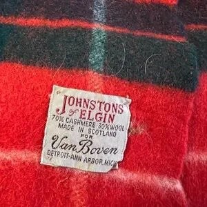 Vintage Johnstons' Of Elgin Cashmere/Wool Blend Scarf Made In Scotland